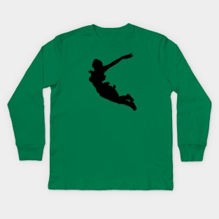 LARA CROFT SILHOUETTE SWAN DIVE (Tomb Raider Legend) Kids Long Sleeve T-Shirt